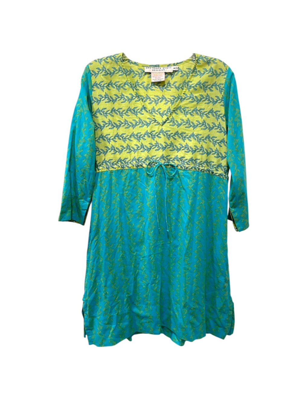 Gretchen Scott Designs Womens Size Small Tunic Swim Cover Up Dress 100% Cotton